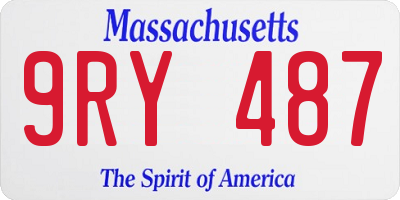 MA license plate 9RY487