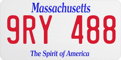 MA license plate 9RY488