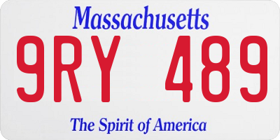 MA license plate 9RY489