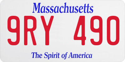 MA license plate 9RY490