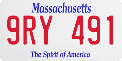MA license plate 9RY491