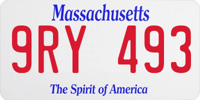 MA license plate 9RY493
