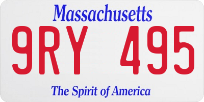 MA license plate 9RY495