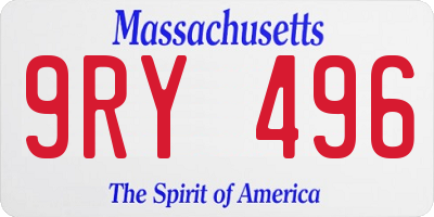 MA license plate 9RY496