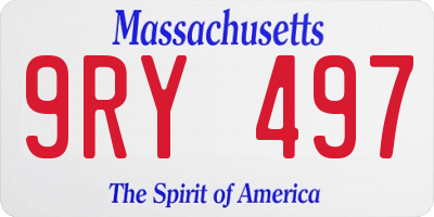 MA license plate 9RY497