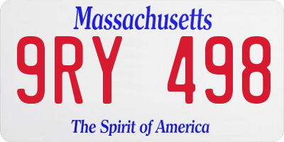 MA license plate 9RY498