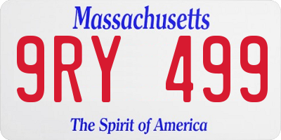 MA license plate 9RY499