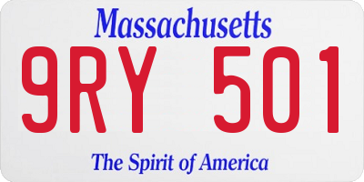 MA license plate 9RY501