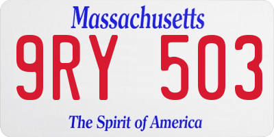 MA license plate 9RY503
