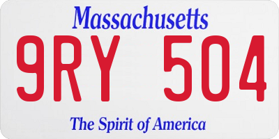 MA license plate 9RY504