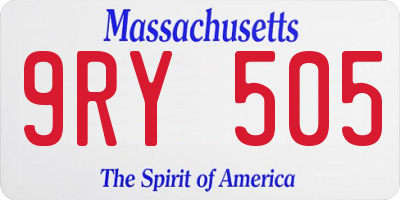 MA license plate 9RY505