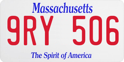 MA license plate 9RY506