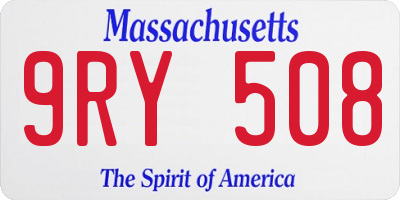 MA license plate 9RY508