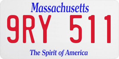 MA license plate 9RY511