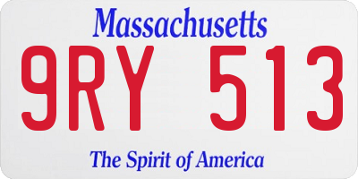 MA license plate 9RY513