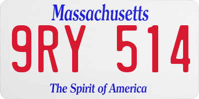 MA license plate 9RY514