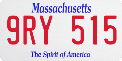 MA license plate 9RY515