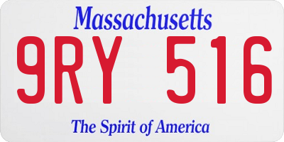 MA license plate 9RY516