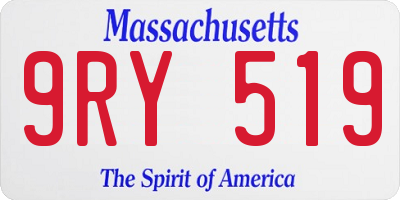 MA license plate 9RY519