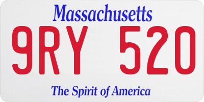 MA license plate 9RY520