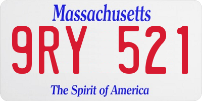 MA license plate 9RY521
