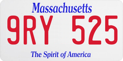 MA license plate 9RY525
