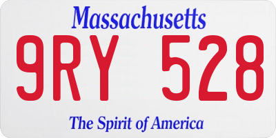 MA license plate 9RY528