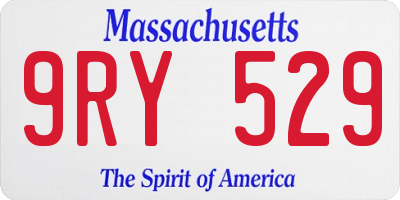 MA license plate 9RY529