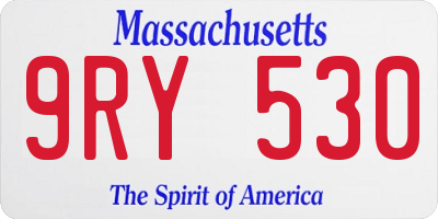 MA license plate 9RY530