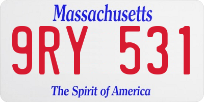 MA license plate 9RY531