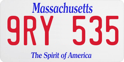MA license plate 9RY535