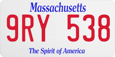 MA license plate 9RY538