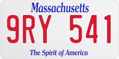 MA license plate 9RY541