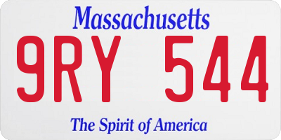 MA license plate 9RY544