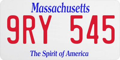 MA license plate 9RY545