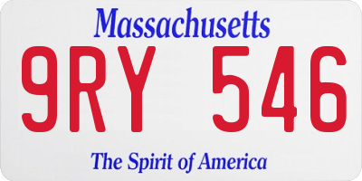 MA license plate 9RY546