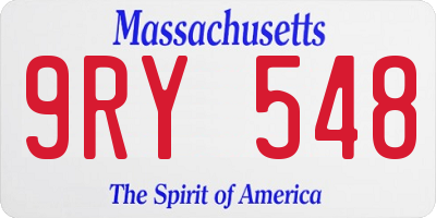 MA license plate 9RY548