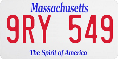 MA license plate 9RY549