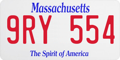 MA license plate 9RY554