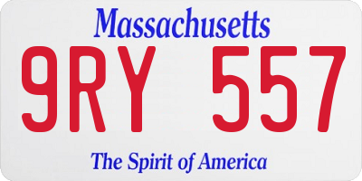 MA license plate 9RY557