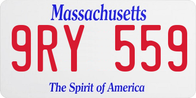 MA license plate 9RY559
