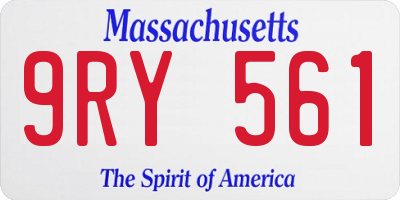 MA license plate 9RY561