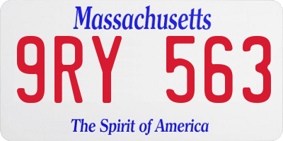 MA license plate 9RY563