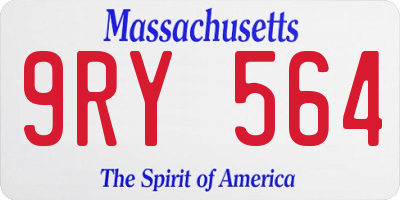 MA license plate 9RY564