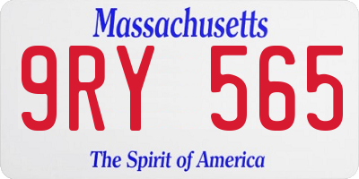 MA license plate 9RY565