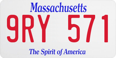 MA license plate 9RY571