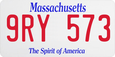 MA license plate 9RY573