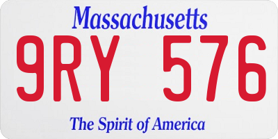 MA license plate 9RY576