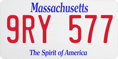 MA license plate 9RY577