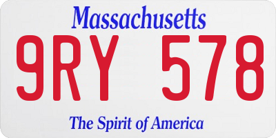 MA license plate 9RY578
